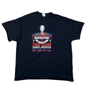 Chris Young Chris Jansen Dylan Scott Black Music Festival T-Shirt Size XL